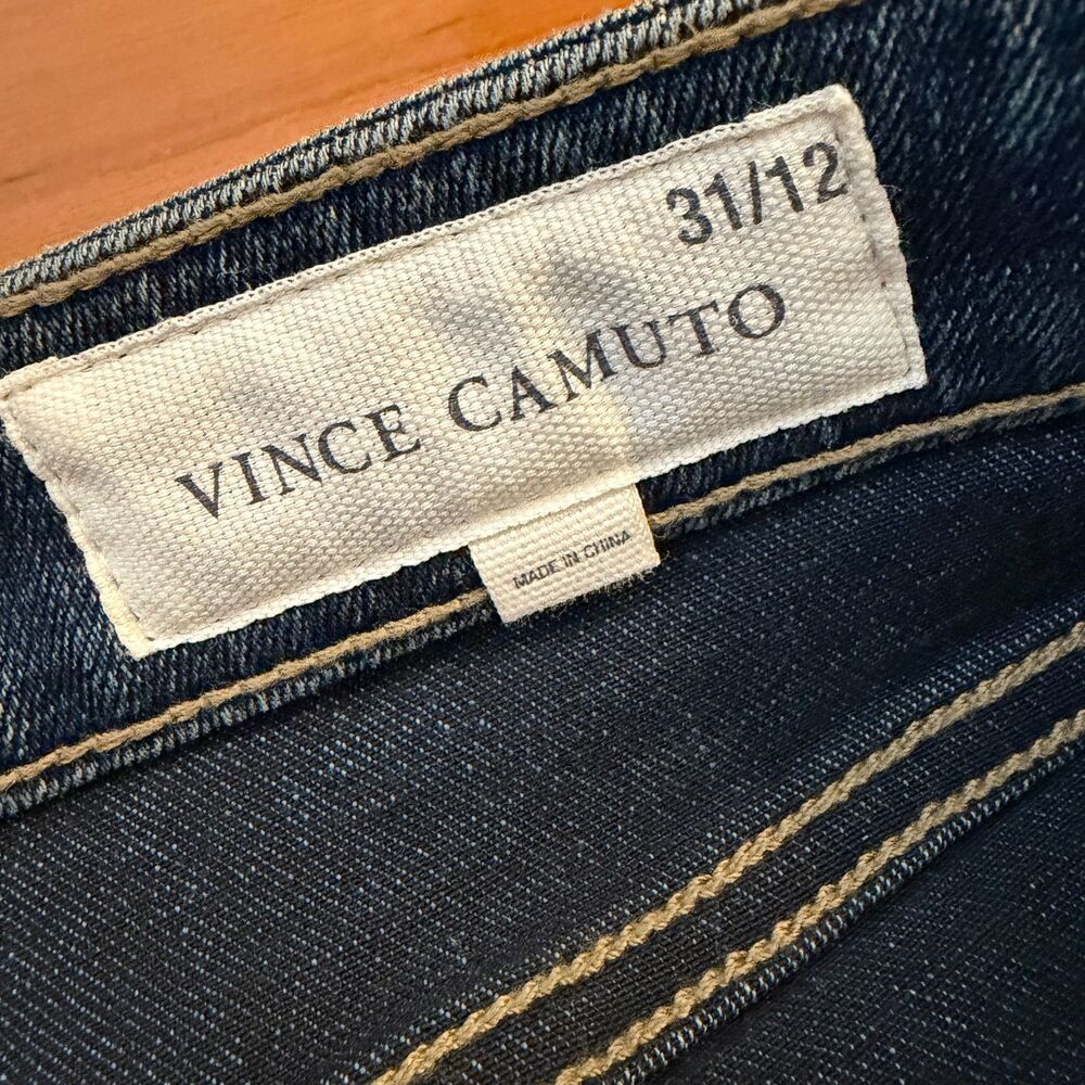 Women Vince Camuto Mid Rise Vintage Straight Leg Jeans Dark Wash Blue Sz 31/12 - Picture 6 of 7